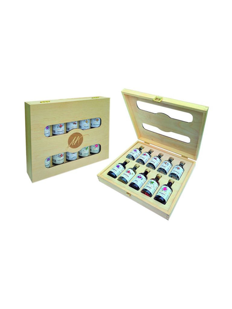 Anton Kaapl 10 x 0,05 l 37,6% Holzgeschenkpackung