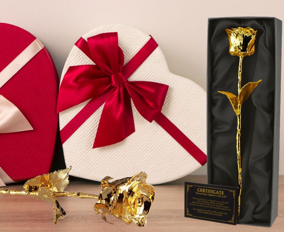 Goldenes Symbol der Liebe: Schenken Sie eine echte goldene Rose zum Valentinstag
